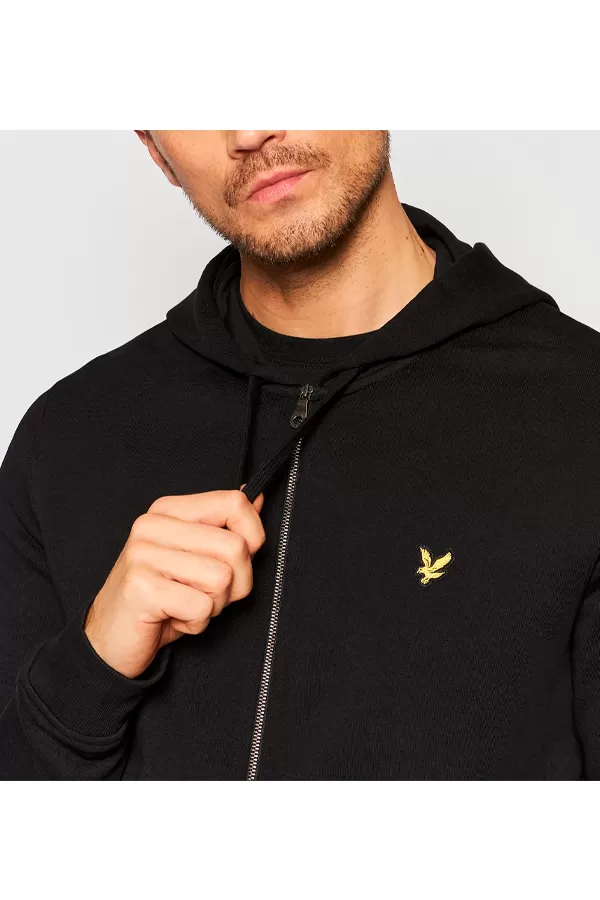 Lyle & Scott Logo Zip Hoodie Black