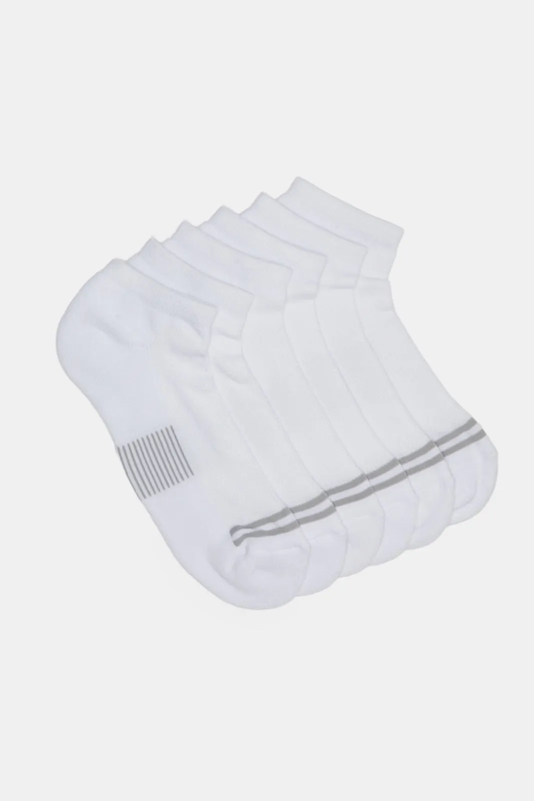 Men White Striped Socks Set (3 Pairs)