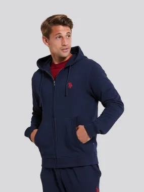 Mens Fleece Zip Hoodie in Navy Blue