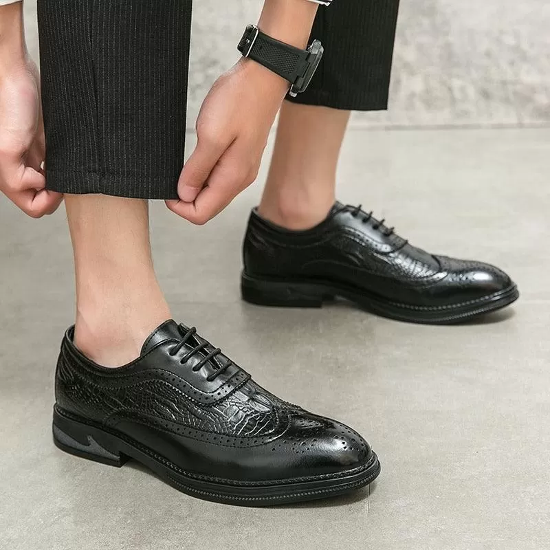 Men's Leather Brogue Formal Business Casual Shoes - TZ1255