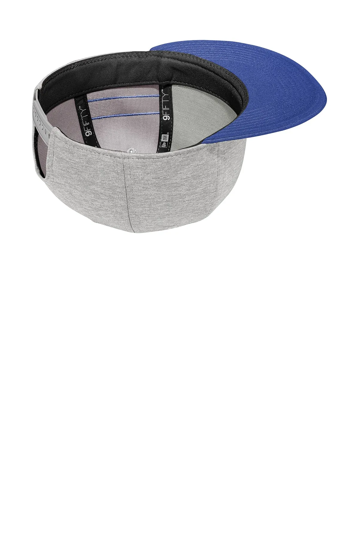 New Era Striped Flat Bill Snapback Custom Caps, Shadow Heather/ Royal