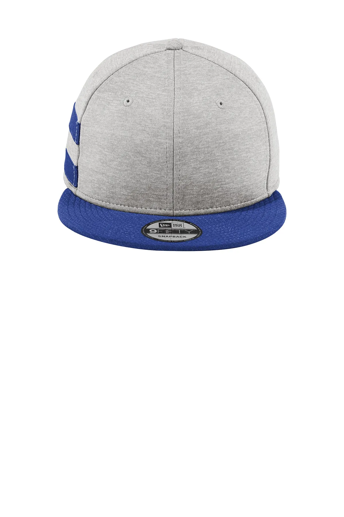 New Era Striped Flat Bill Snapback Custom Caps, Shadow Heather/ Royal