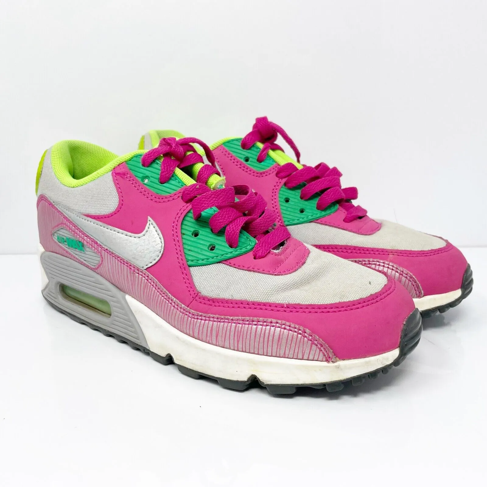 Nike Girls Air Max 90 345017-021 Pink Casual Shoes Sneakers Size 6Y