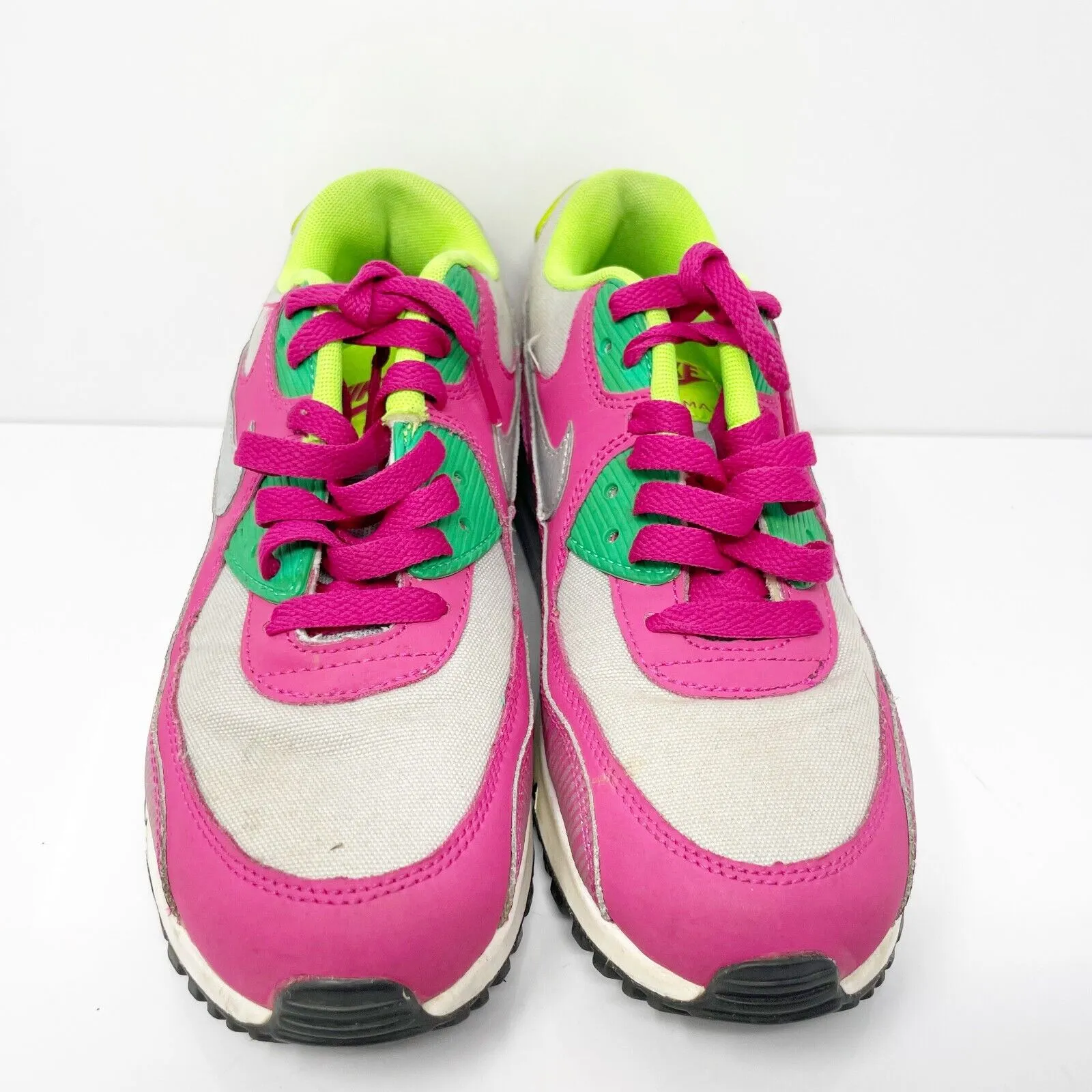 Nike Girls Air Max 90 345017-021 Pink Casual Shoes Sneakers Size 6Y