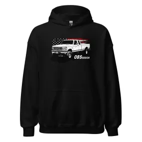 OBS Ext Cab Truck American Flag Sweatshirt Hoodie