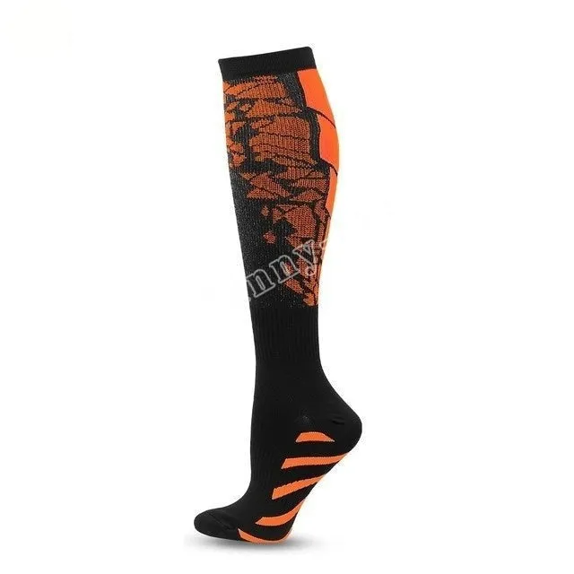 Orange Theme Compression Blood Circulation Promotion Slimming Socks for Men