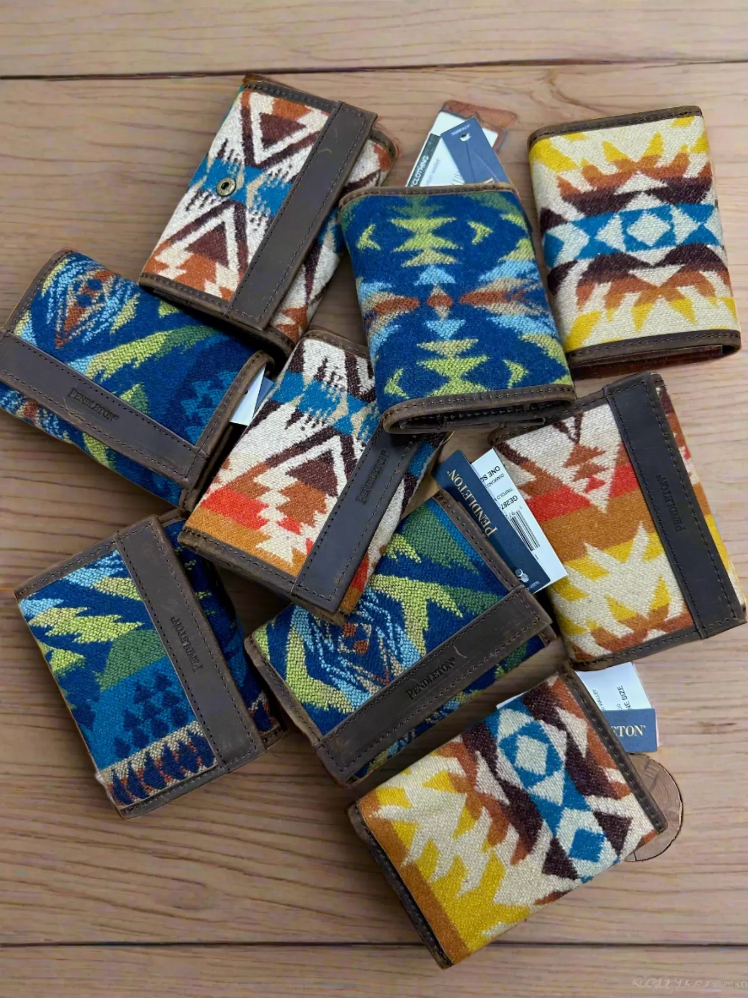 Pendleton Leather Tri Fold Wallets