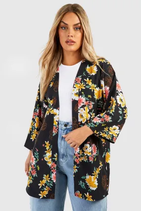 Plus Large Floral Kimono