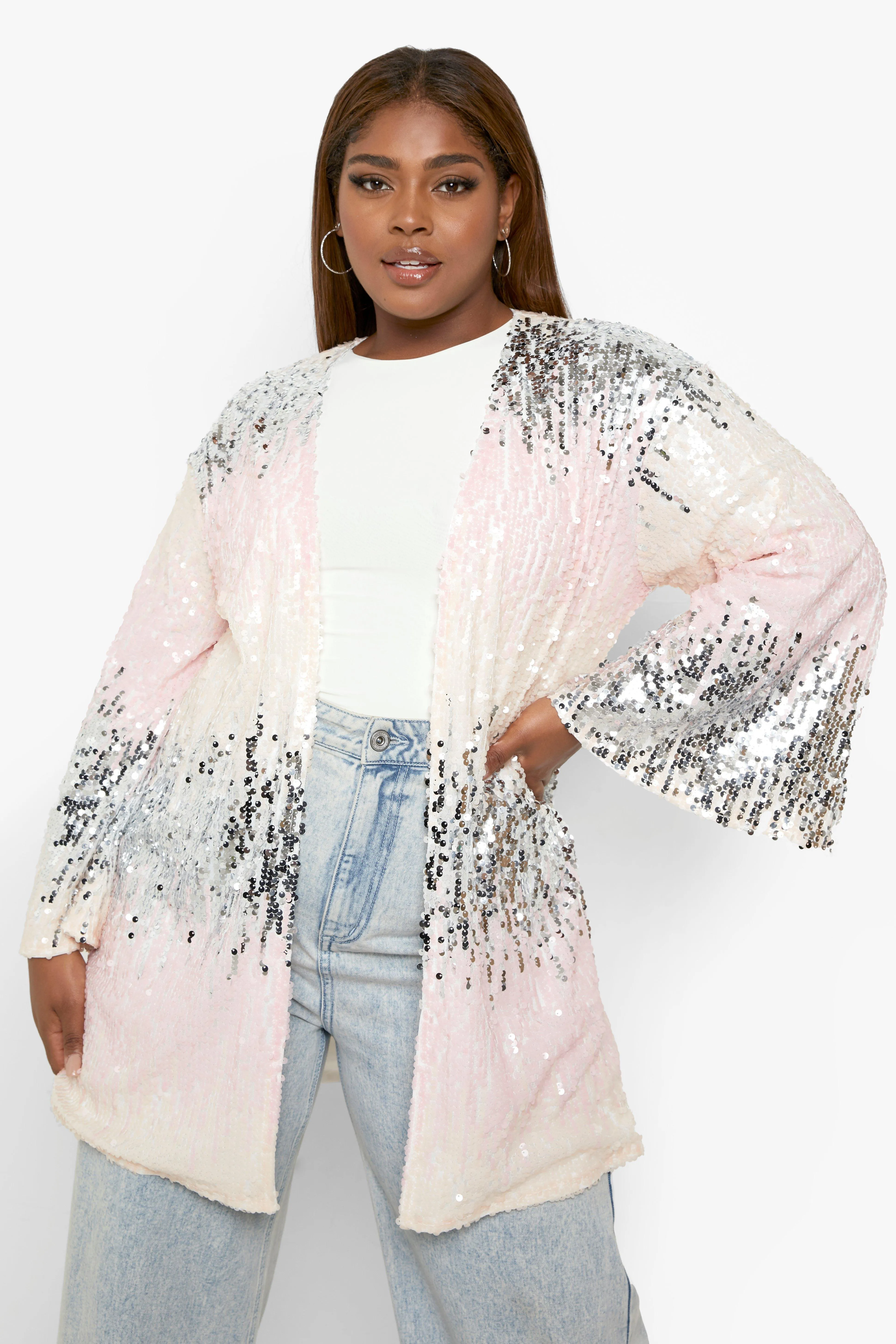 Plus Ombre Sequin Kimono