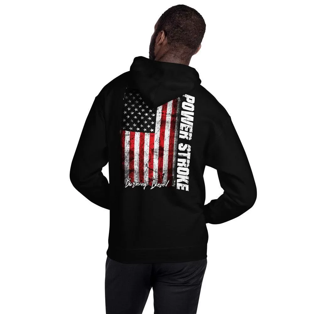 Powerstroke Hoodie Power Stroke Sweatshirt With American Flag On Back