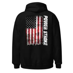 Powerstroke Hoodie Power Stroke Sweatshirt With American Flag On Back