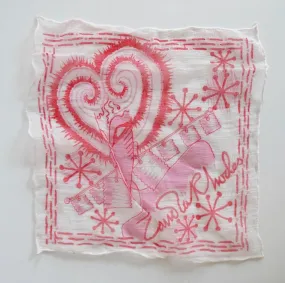 Rare Zandra Rhodes Hand Painted Hanky