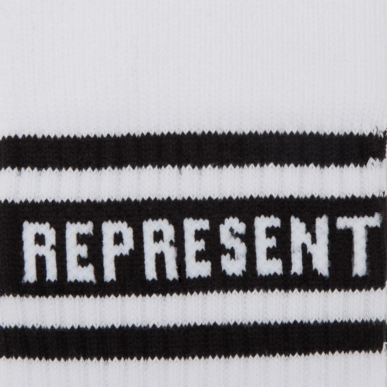 REPRESENT Owners Club Logo Socks - Flat White  Black