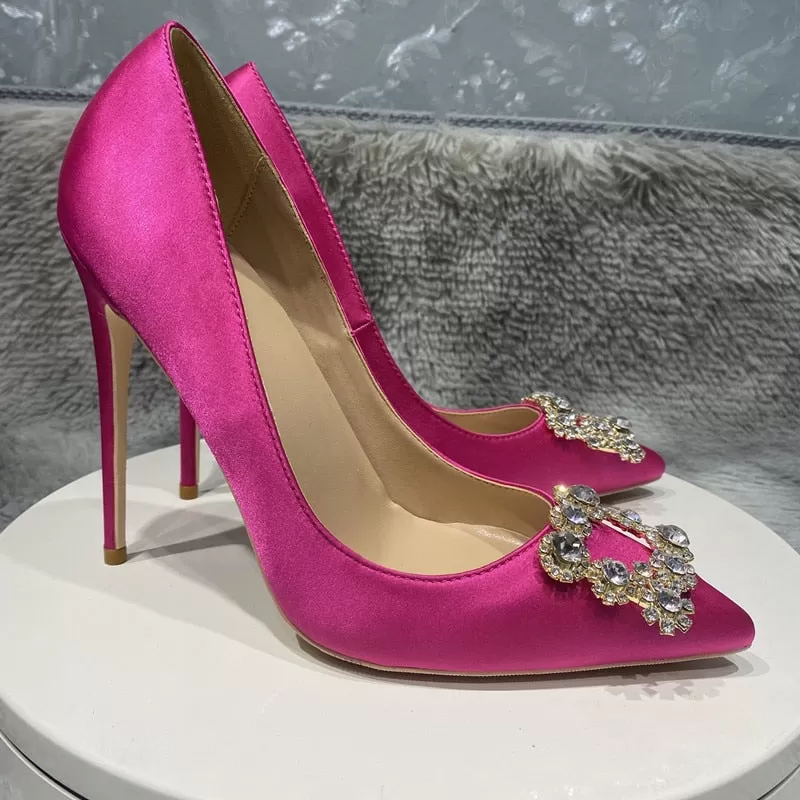 Rose Pink Satin High Heel