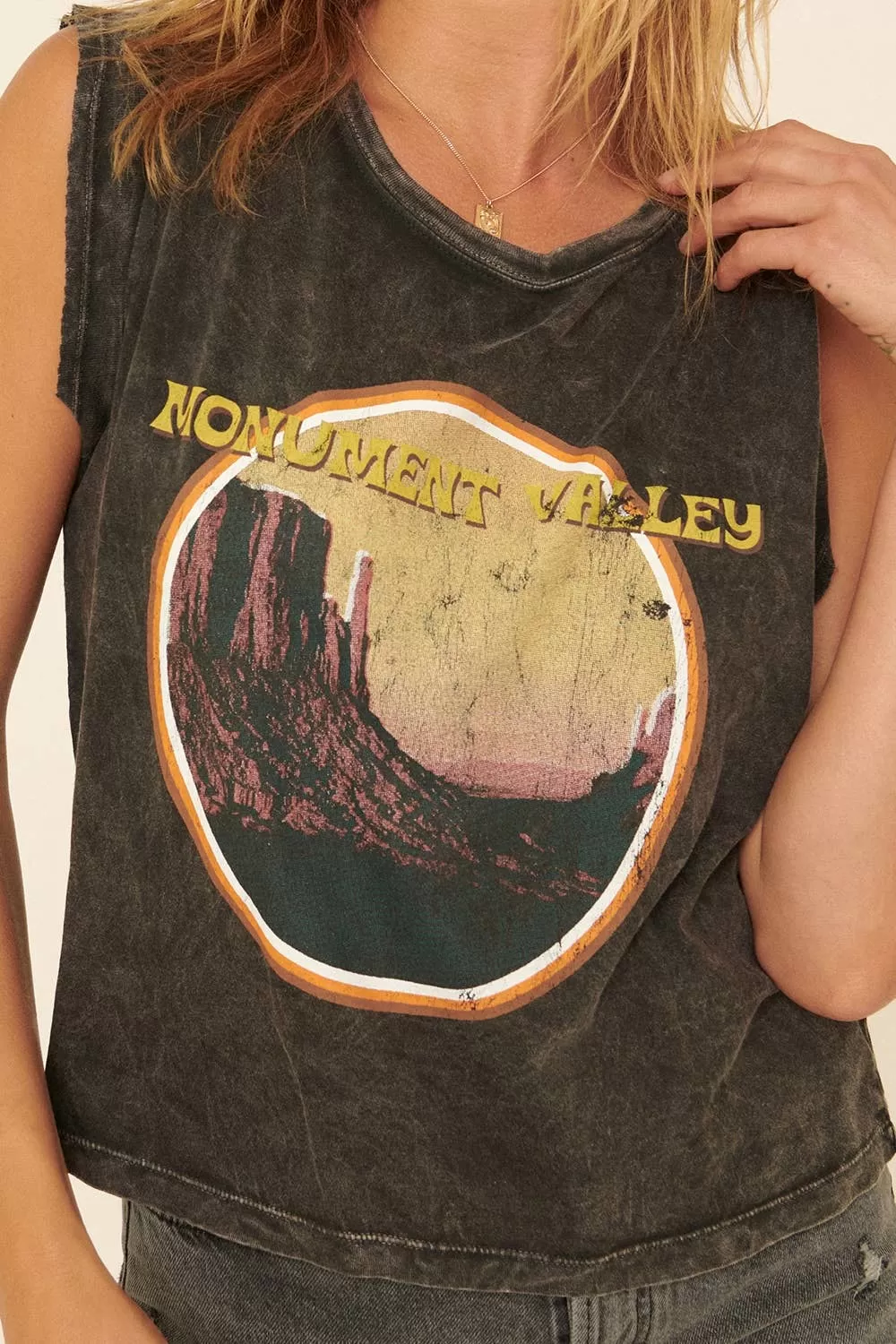 Sale Mineral-Washed Sleeveless Monument Valley Tee