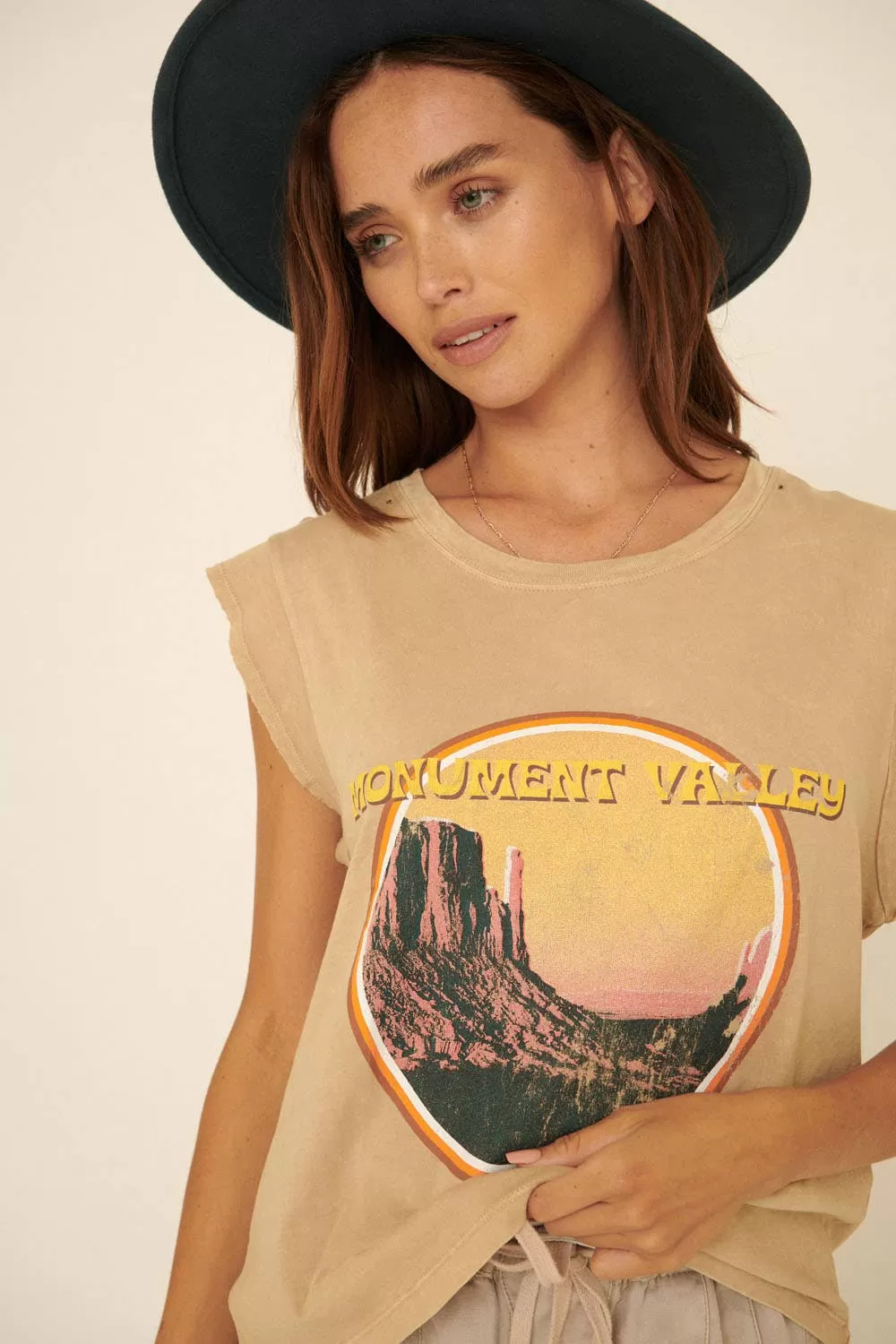 Sale Mineral-Washed Sleeveless Monument Valley Tee