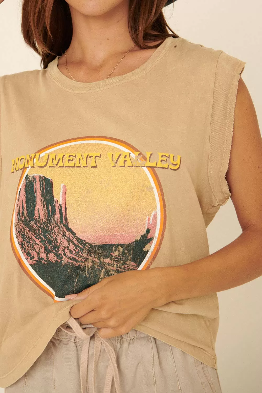 Sale Mineral-Washed Sleeveless Monument Valley Tee