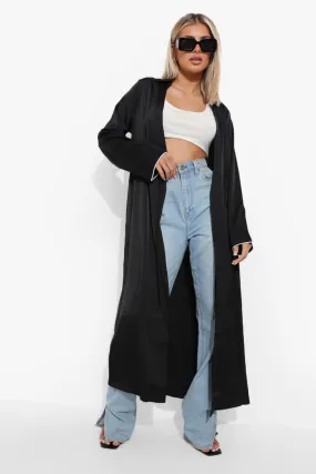 Satin Wrap Tie Kimono