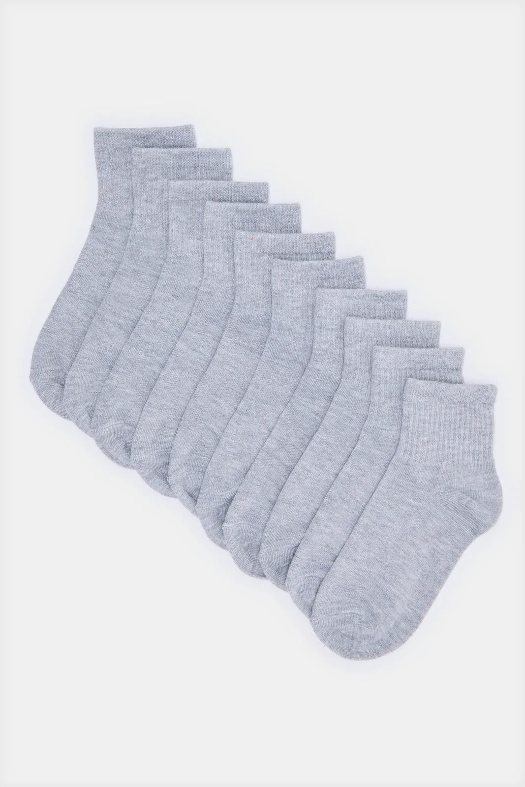 Senior Boys Grey High Ankle Socks Set (Pack of 5)