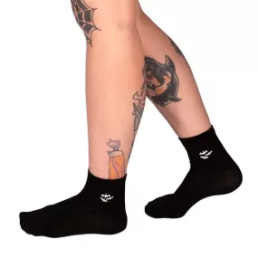 Socks - Calf Socks Black W/ Bat Emb Sv