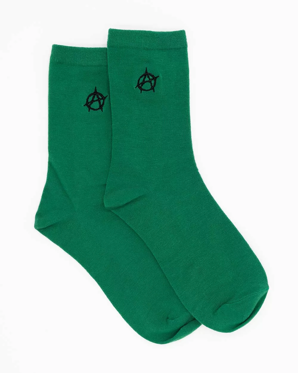 Socks - Calf Socks Dark Green W/ Anarchy Emb Sv