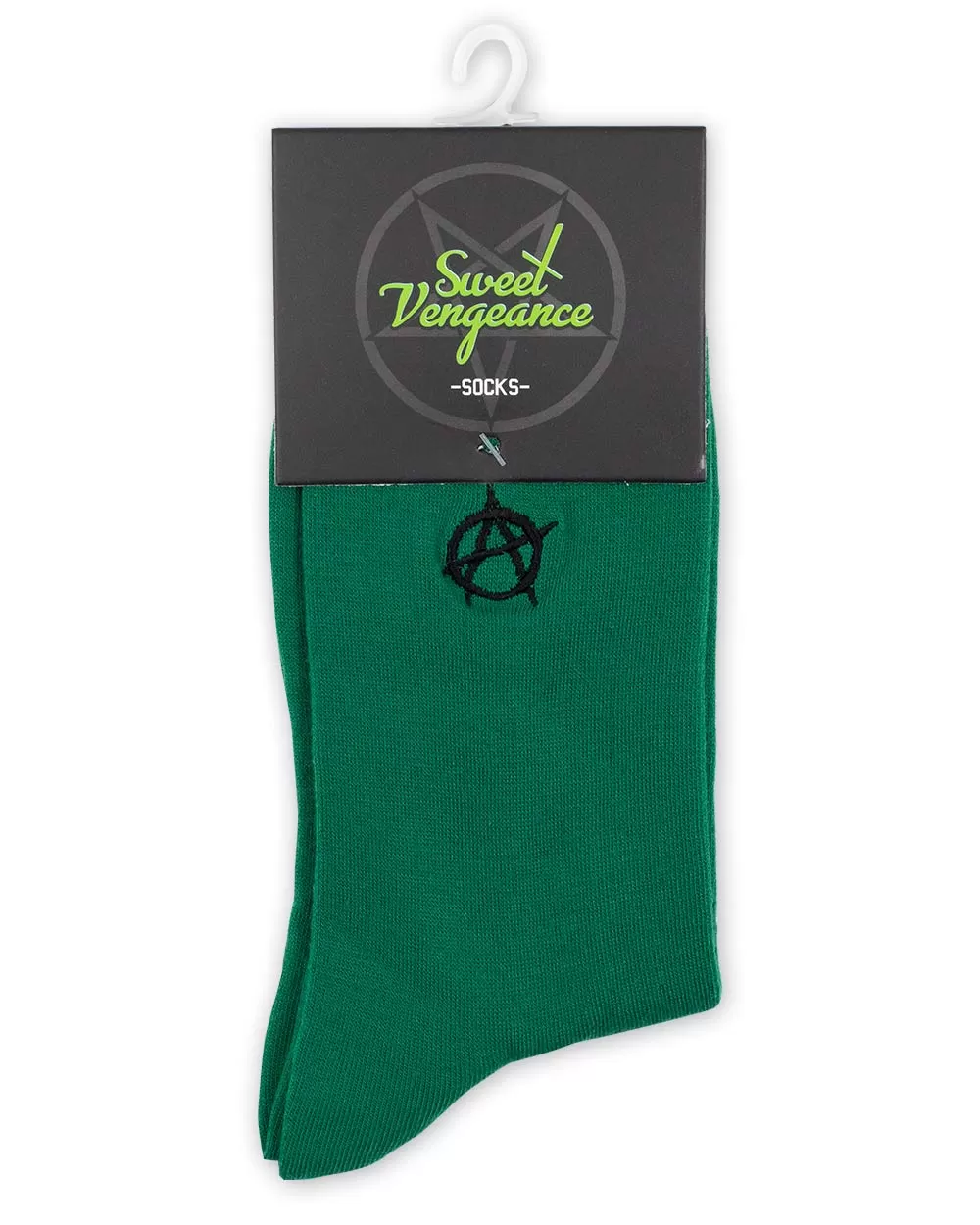 Socks - Calf Socks Dark Green W/ Anarchy Emb Sv