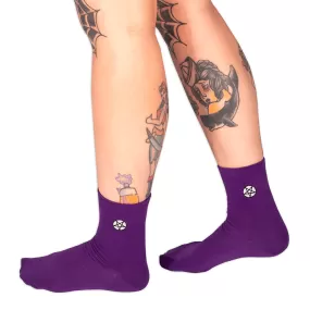 Socks - Calf Socks Purple W/ Pentagram Emb Sv