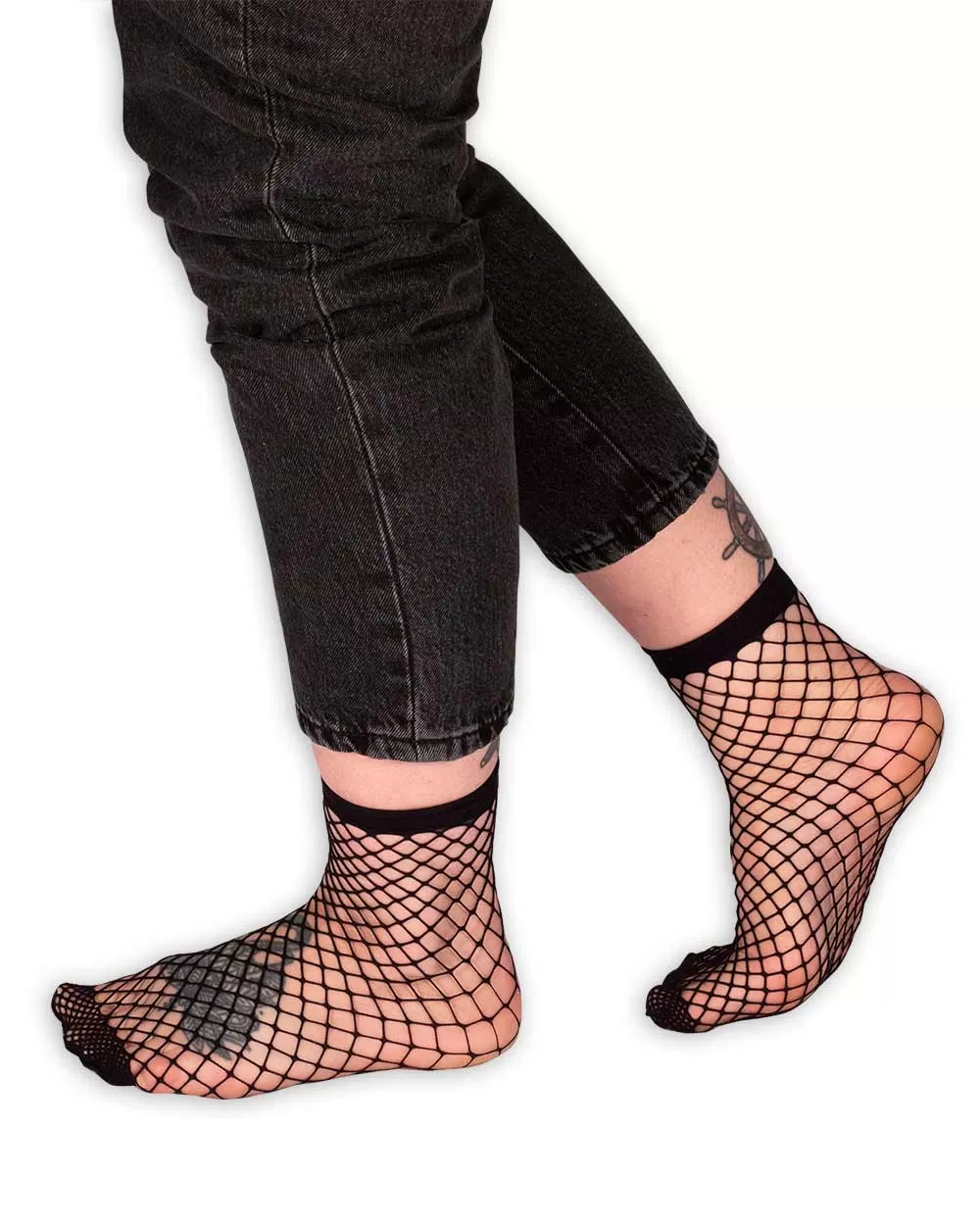 Socks - Pack Of 2 Fishnet Crew Socks Black Sv