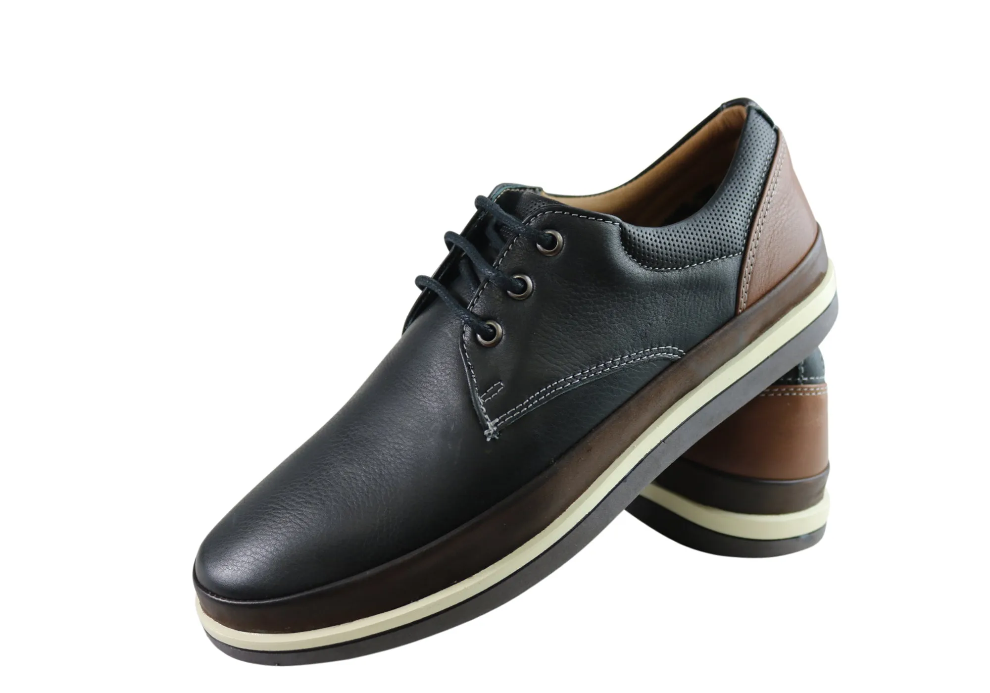 Sollu Lucca Mens Leather Lace Up Casual Shoes Made In Brazil