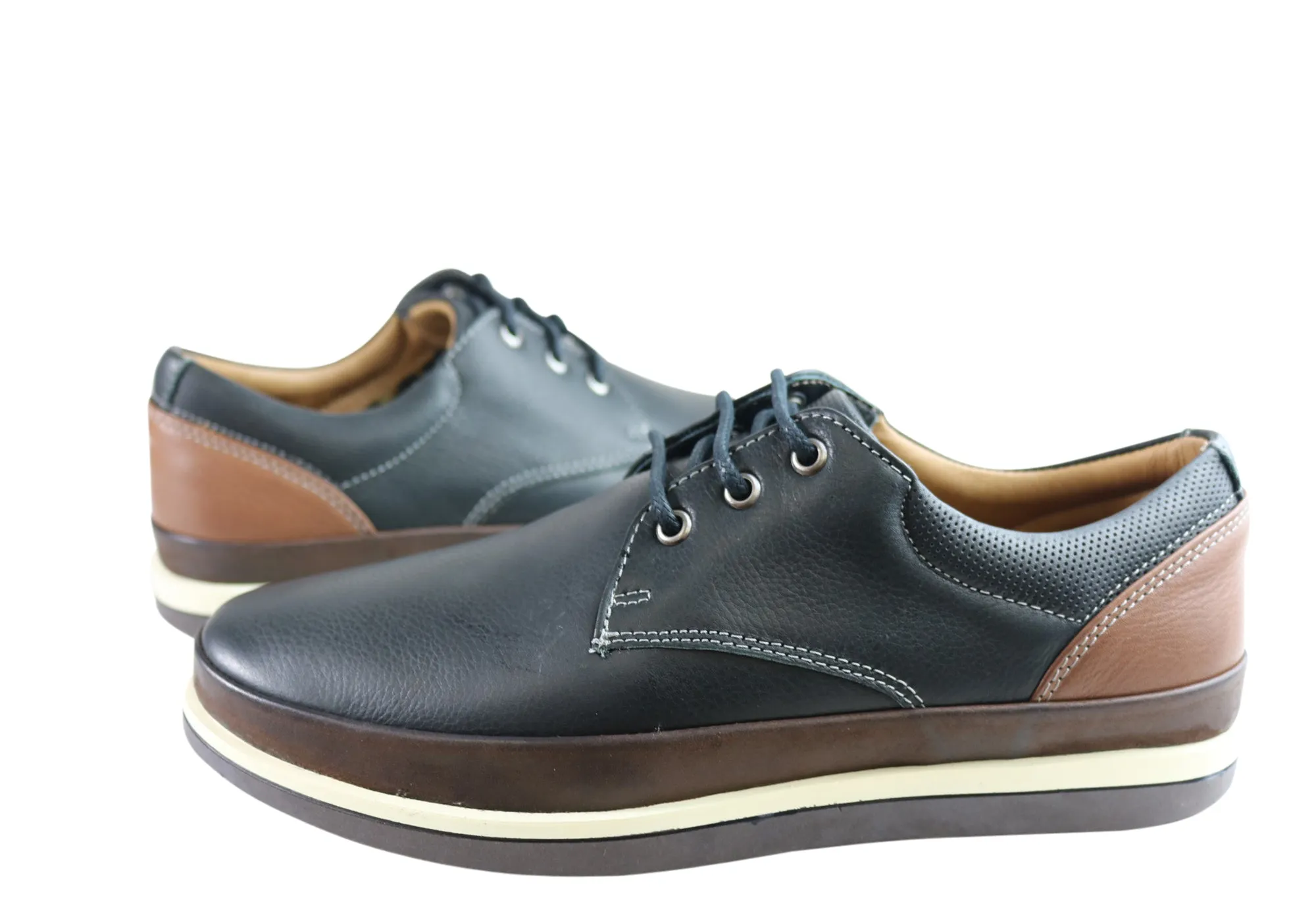 Sollu Lucca Mens Leather Lace Up Casual Shoes Made In Brazil