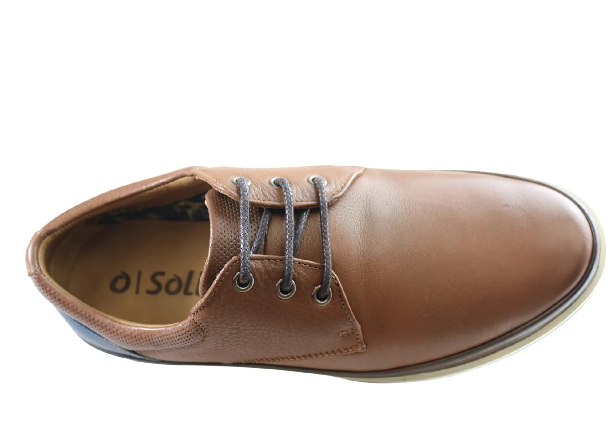 Sollu Lucca Mens Leather Lace Up Casual Shoes Made In Brazil