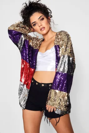 Stripe Sequin Festival Kimono