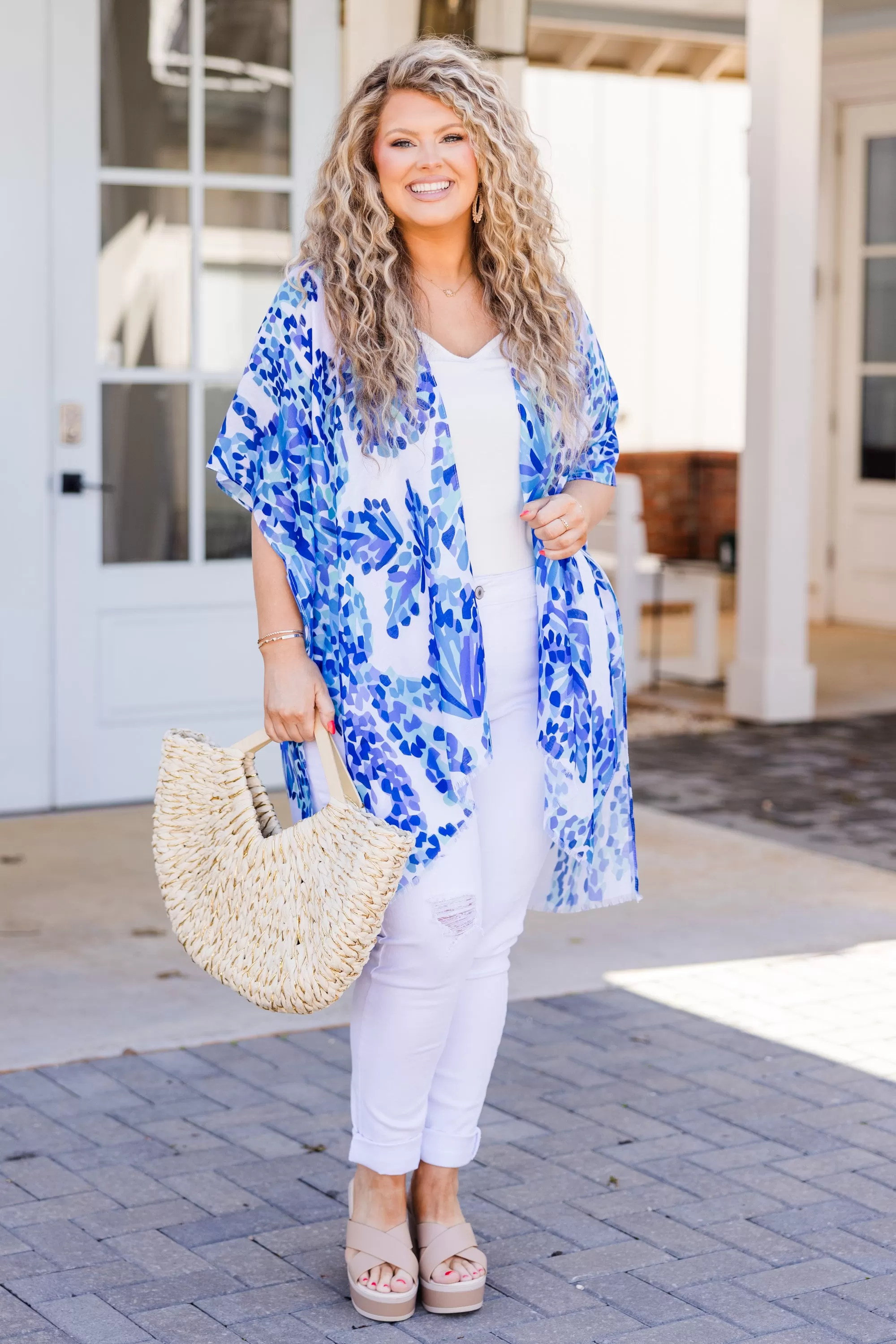 Surfin' The Big Tides Kimono, Blue