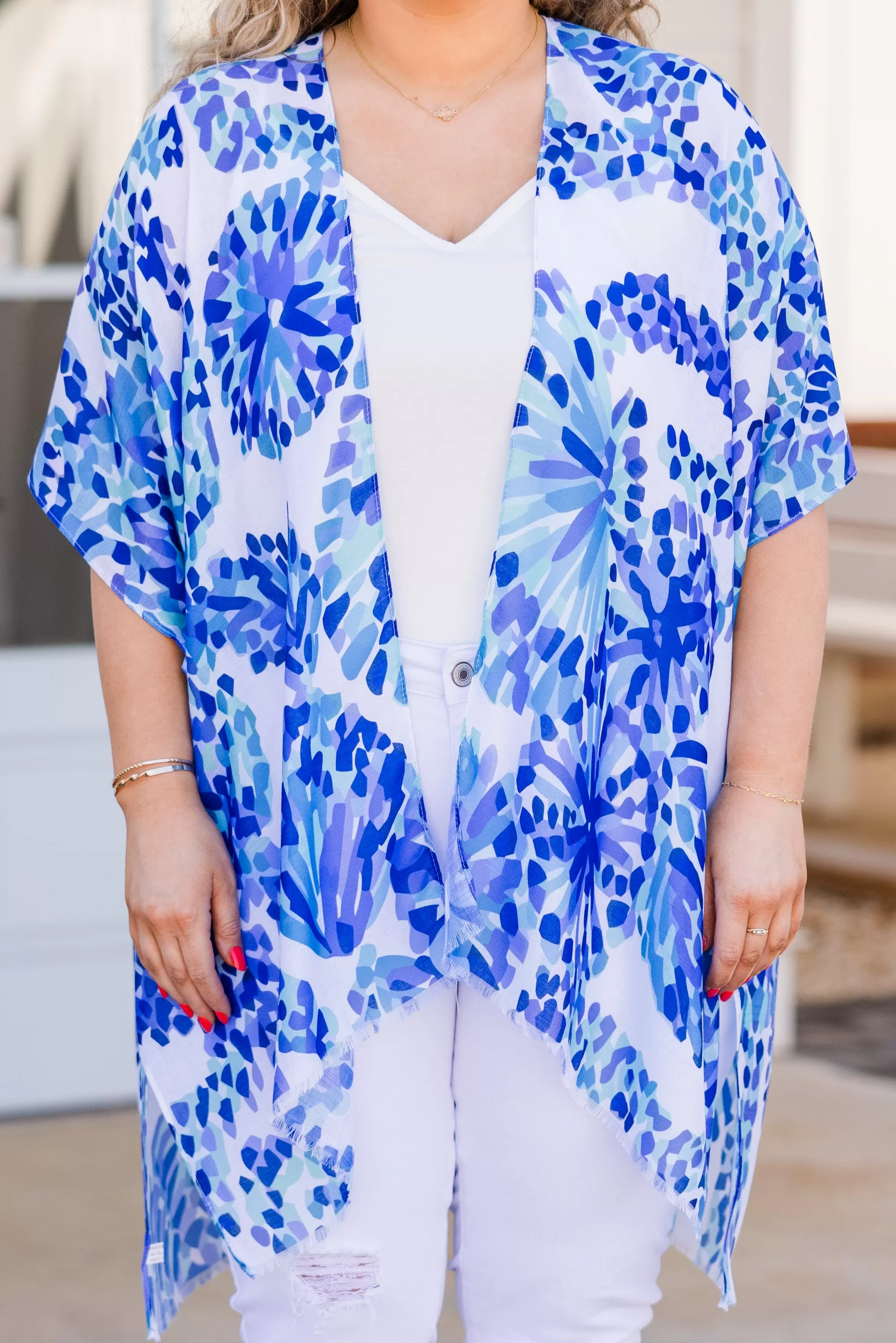 Surfin' The Big Tides Kimono, Blue