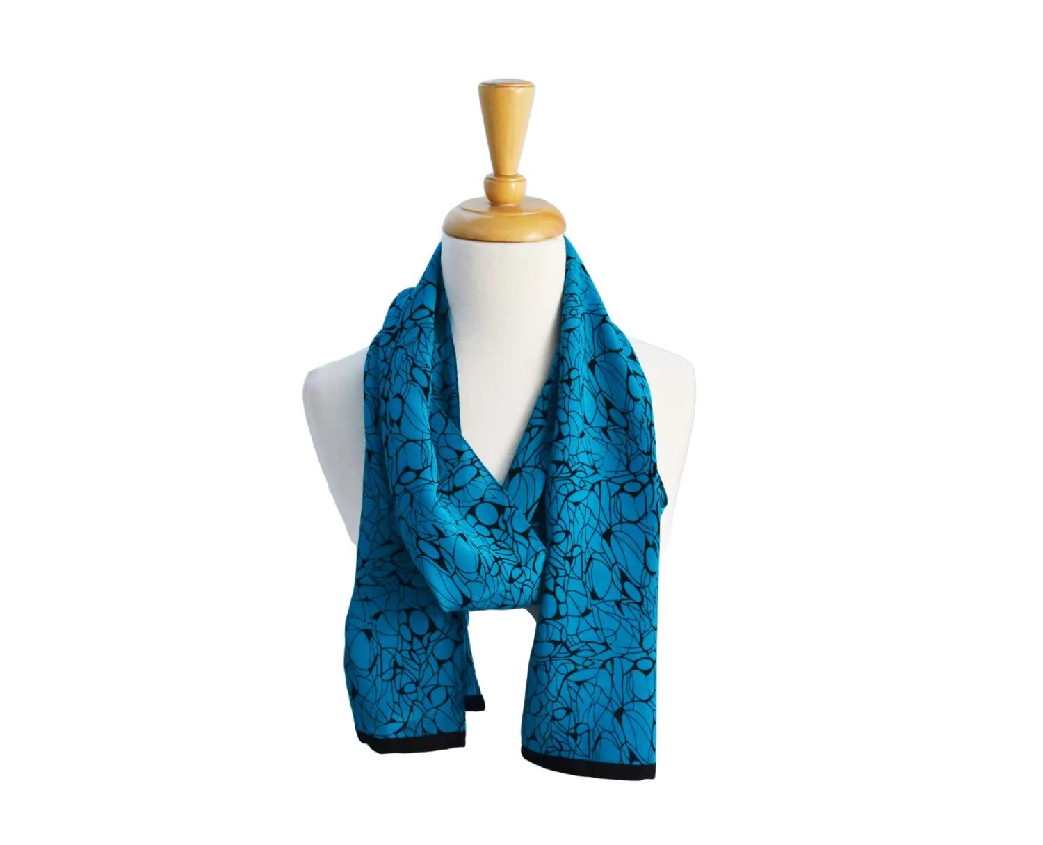 Turquoise Screened Satin Scarf