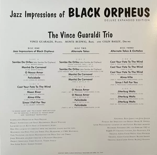 Vince Guaraldi Trio ~ Jazz Impressions Of Black Orpheus