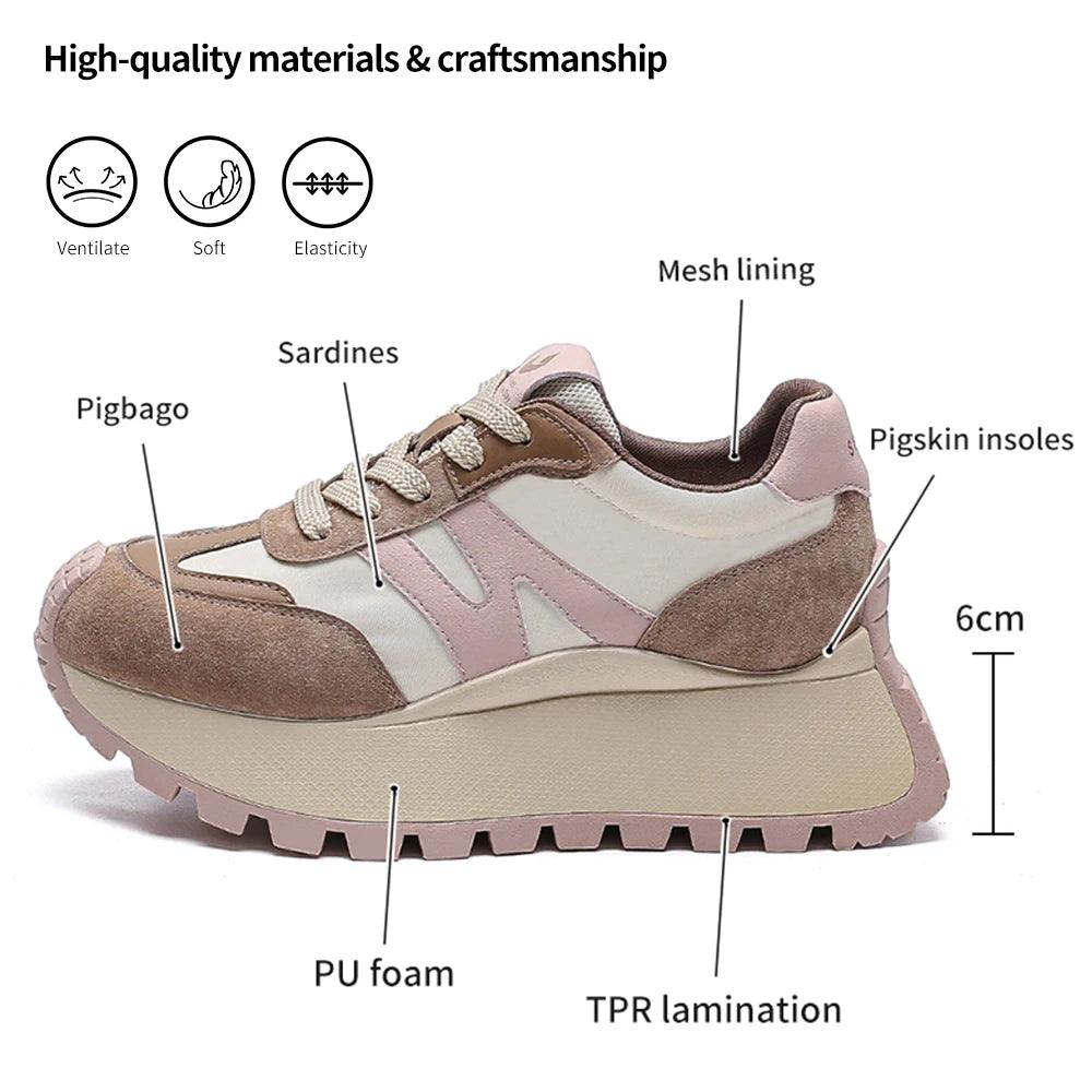 W23B92 Women's Casual Shoes - Comfortable Platform Sneakers