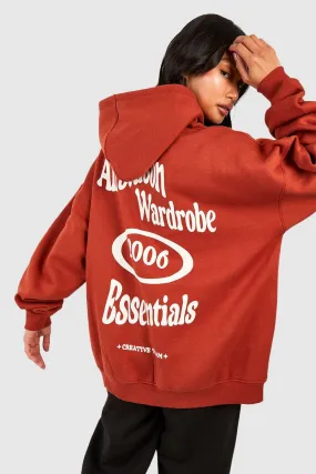 Wardrobe Essentials Back Print Oversized Hoodie