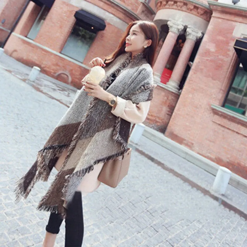 Women Thick Warm Wool Pashmina Cashmere Stole Scarves Scarf Shawl Wraps SM6