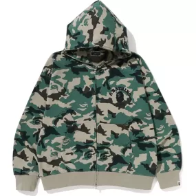 WOODLAND CAMO LOOSE FIT FULL ZIP HOODIE MENS