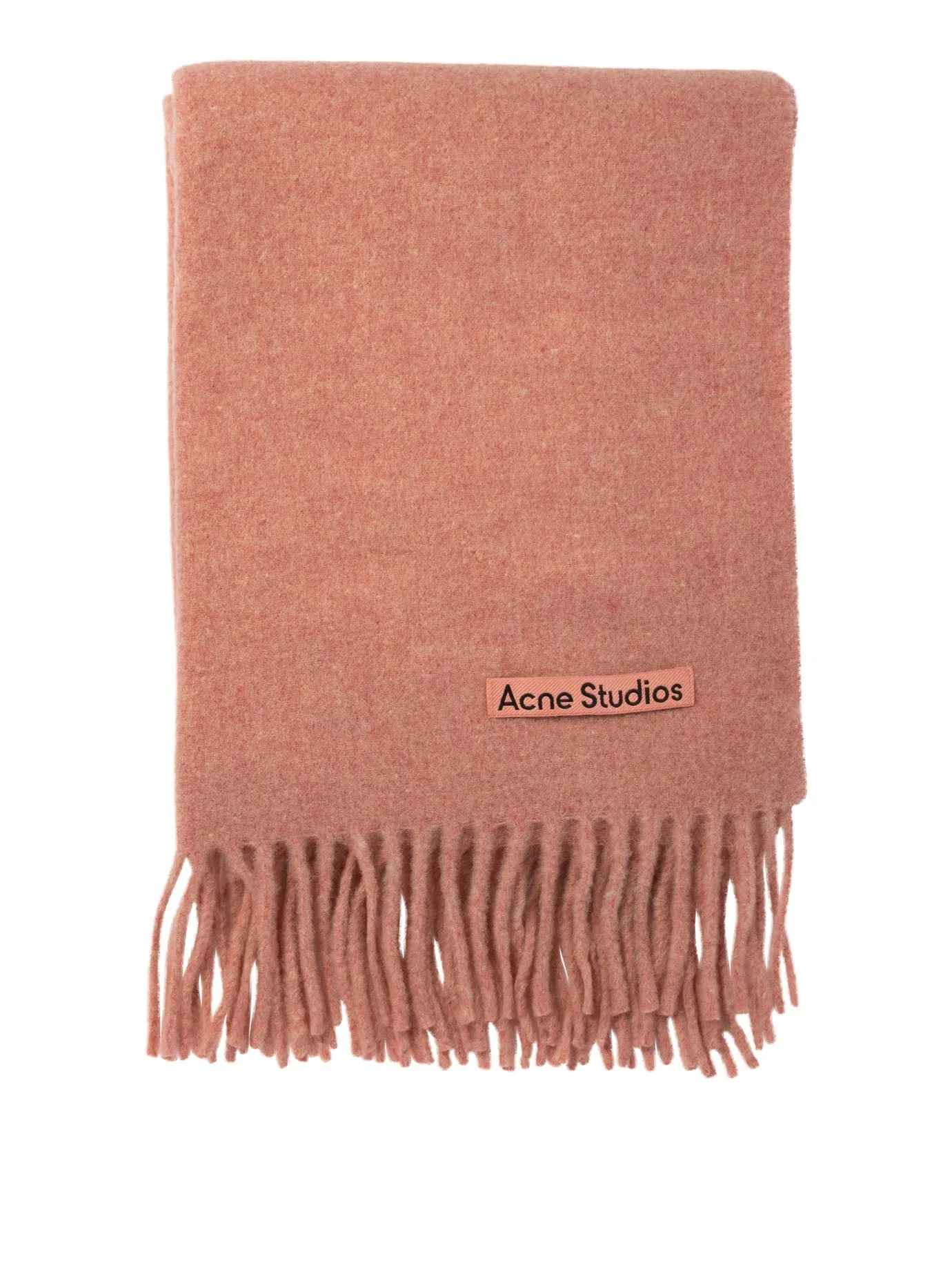 Wool Fringed Scarf Scarves Pink