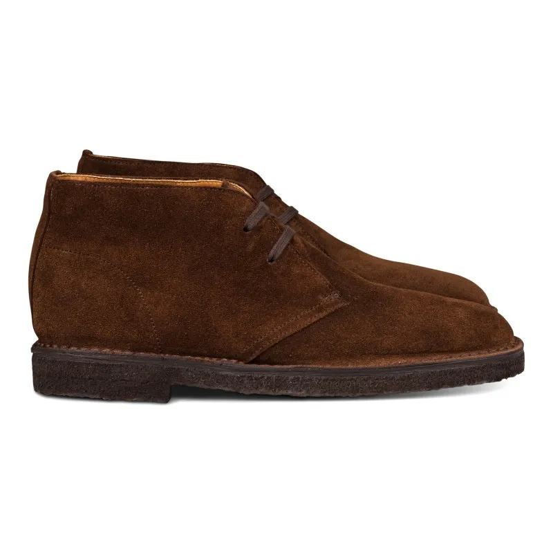 Yanko Stitchdown desert boot medium brown suede