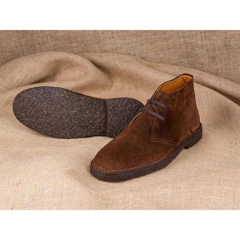 Yanko Stitchdown desert boot medium brown suede