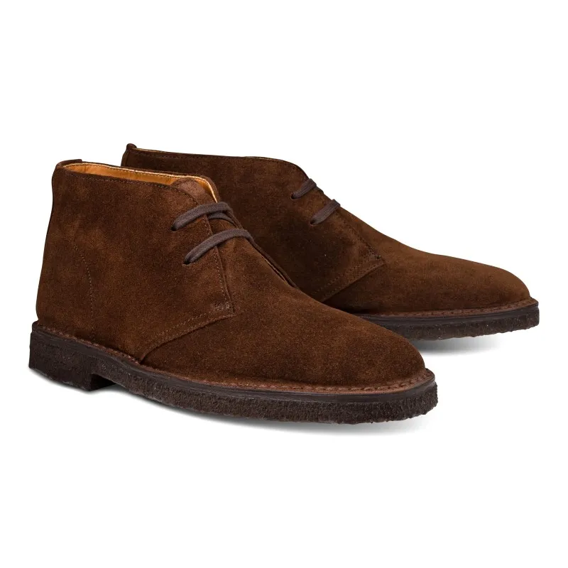 Yanko Stitchdown desert boot medium brown suede