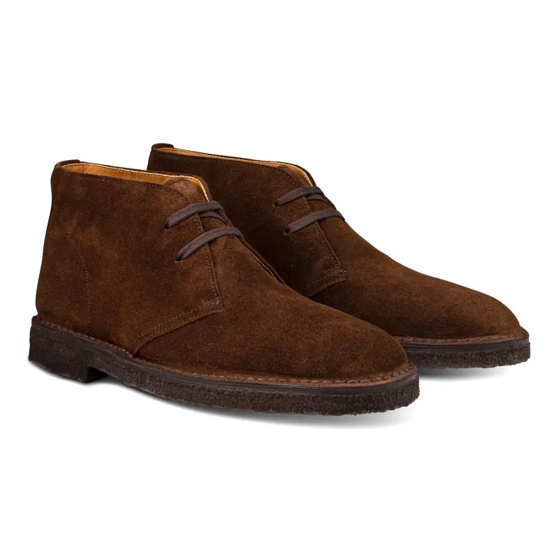 Yanko Stitchdown desert boot medium brown suede