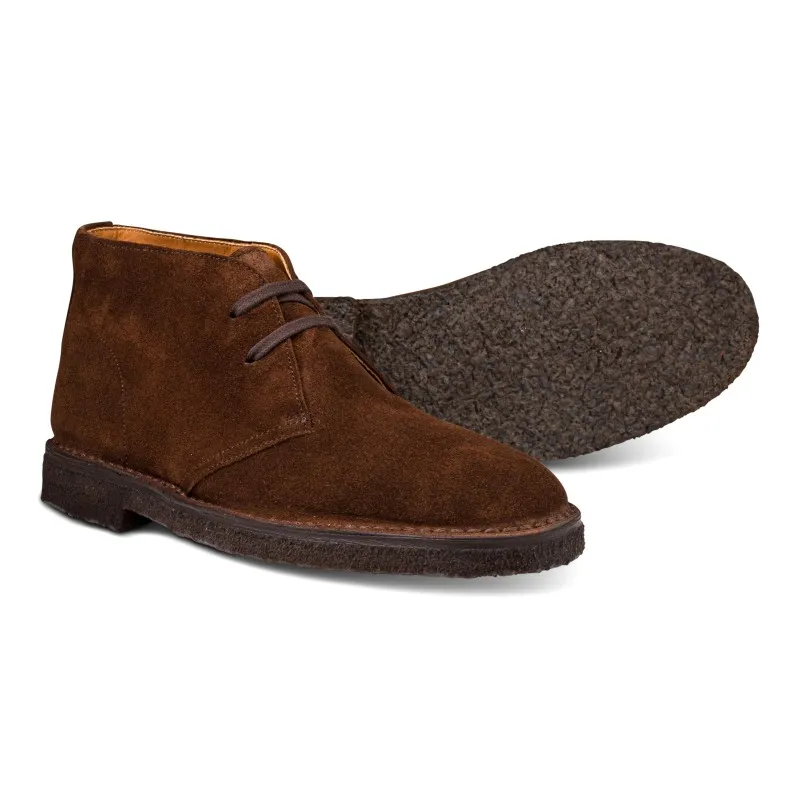 Yanko Stitchdown desert boot medium brown suede