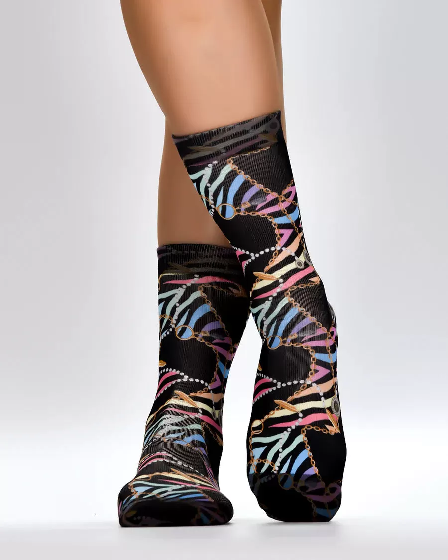 Zebra Chain Socks